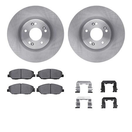 Front - Dynamic Friction Company Brake Rotors with 3000 Ceramic Brake Pads and Hardware Kit 6312-03056